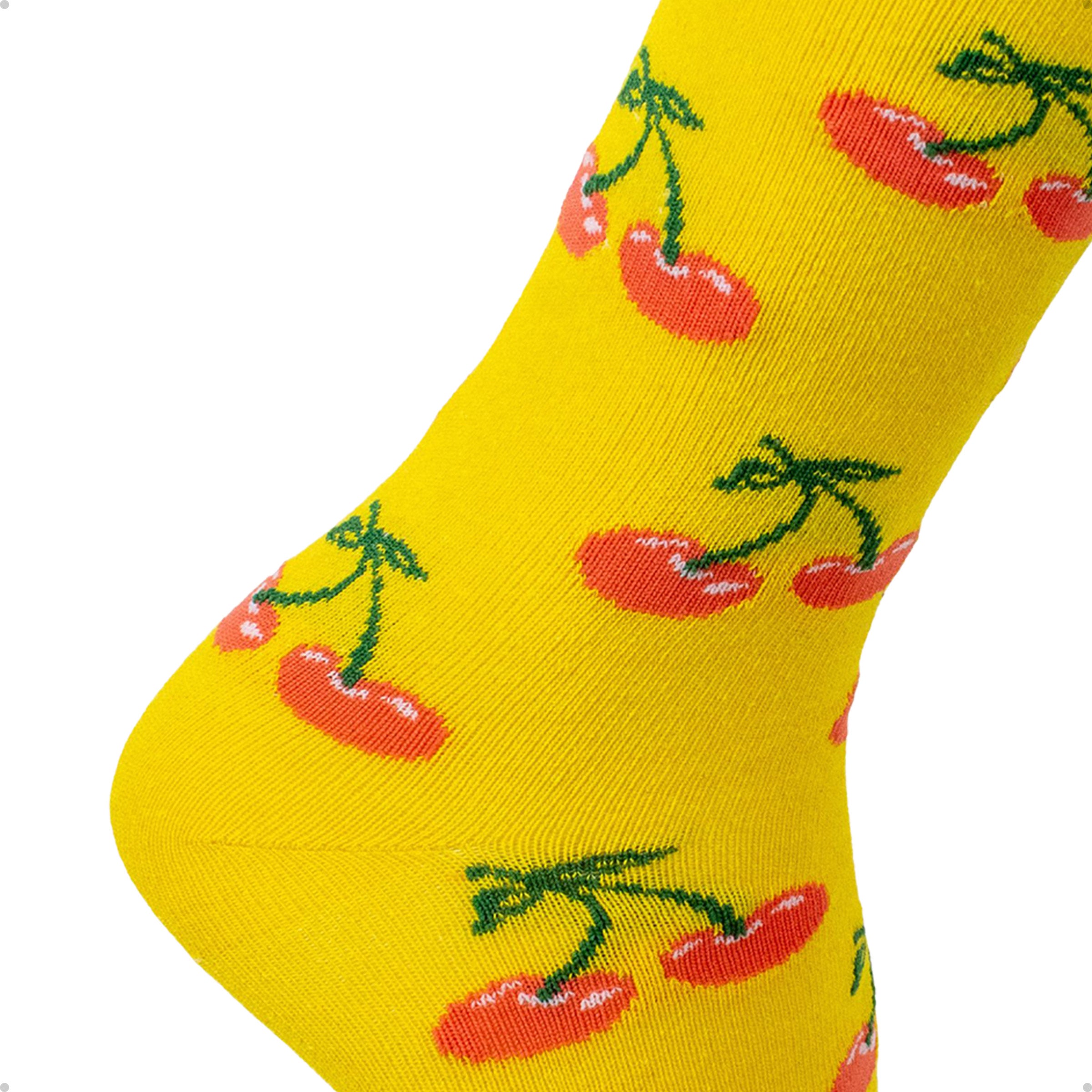 Meia Cano Alto Amarela Cereja