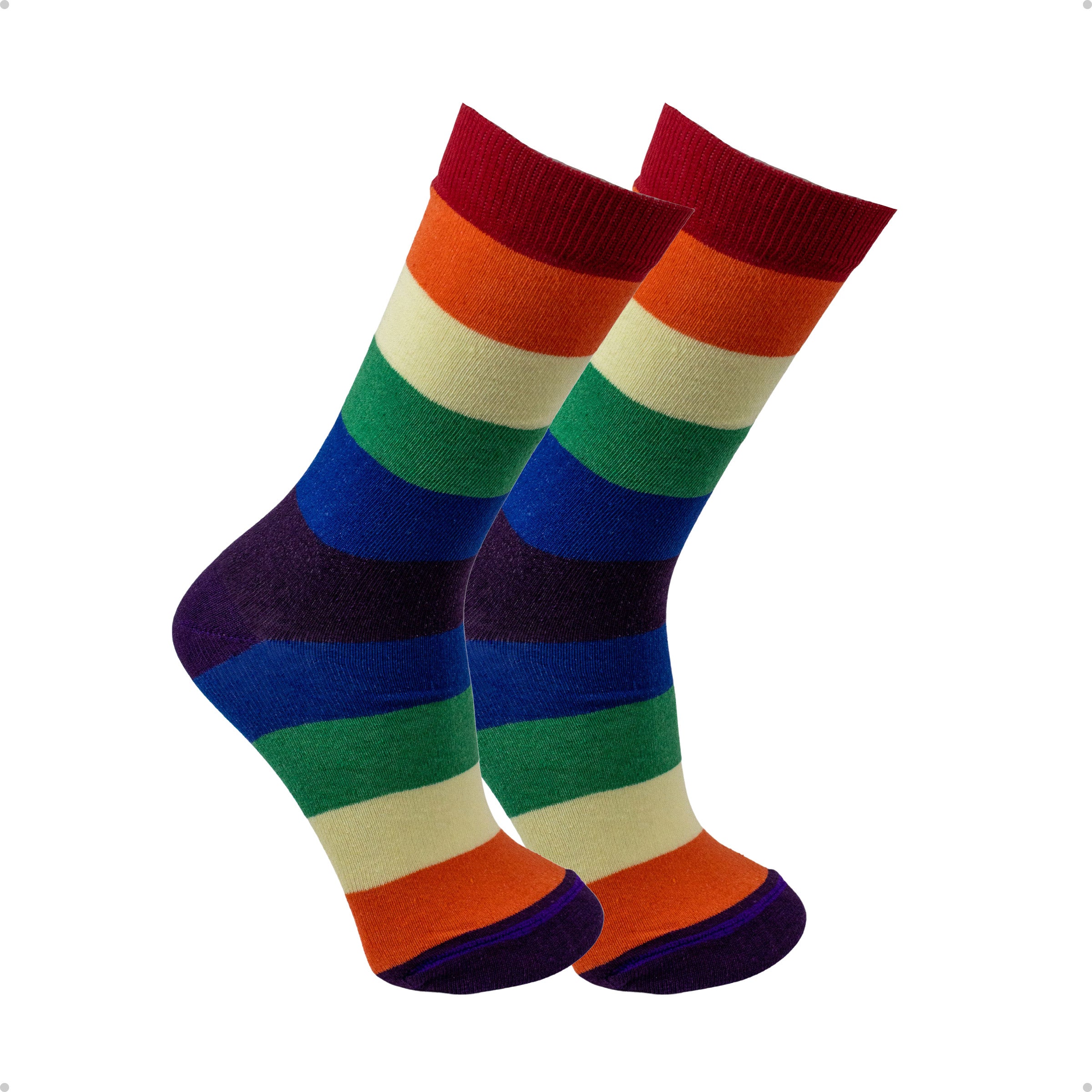 Meia Cano Alto Listrado Arco Iris LGBTQIA+