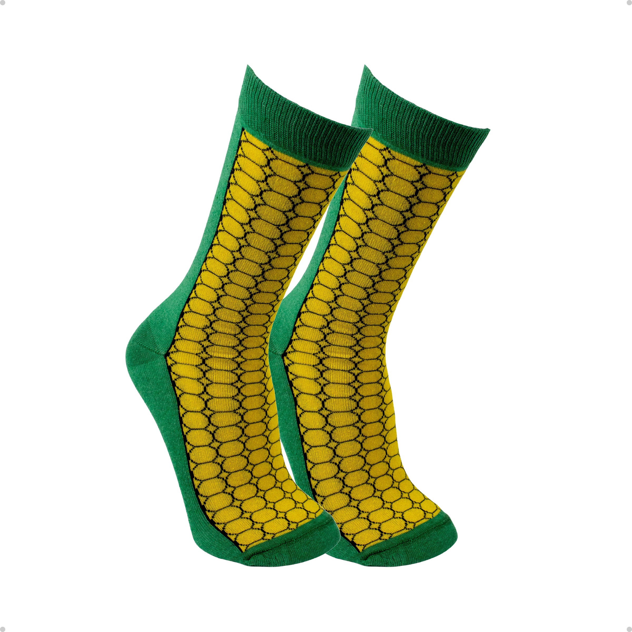 Meia Cano Alto Verde e Amarelo Milho