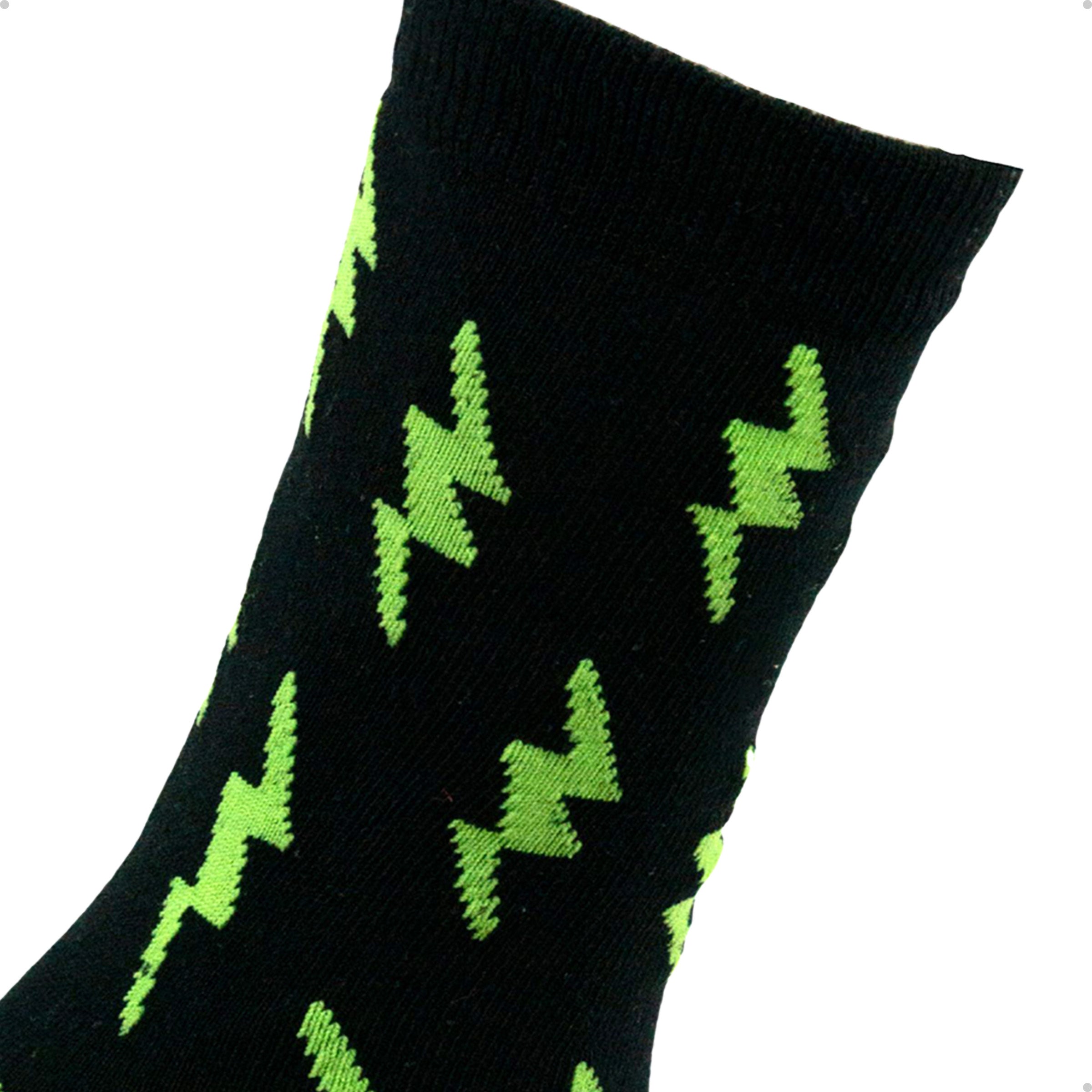 Meia Cano Alto Preta Raio Verde