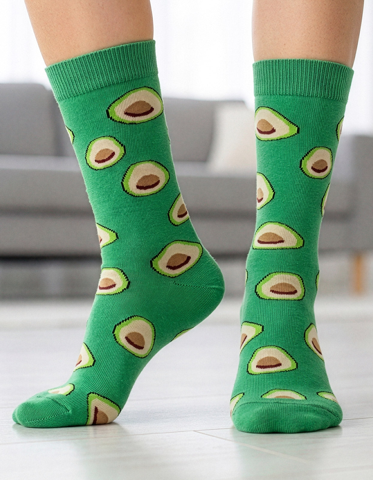 Meia Divertida Estampada Oddo Cano Longo Verde Abacate
