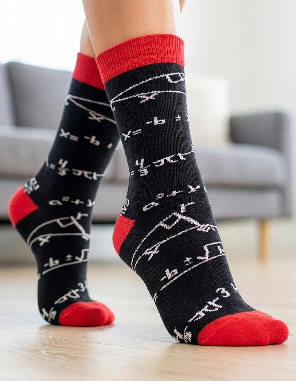 Meia Divertida Estampada Oddo Cano Longo Equação Matemática