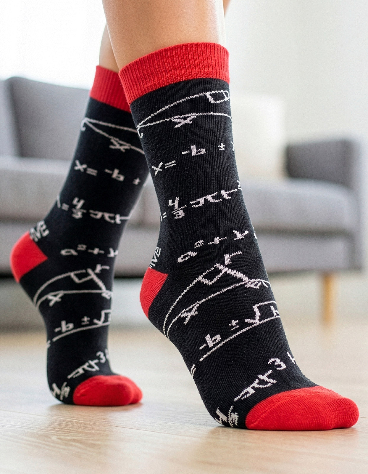 Meia Divertida Estampada Oddo Cano Longo Equação Matemática