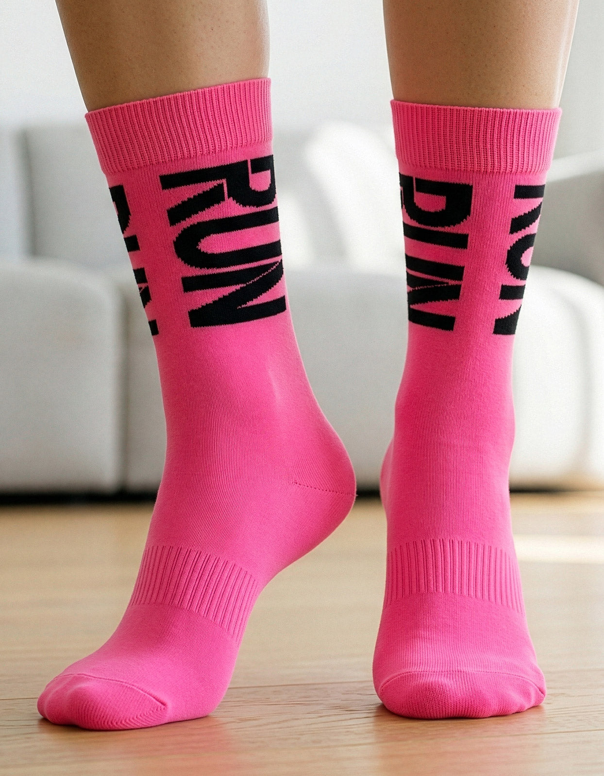 Meia Divertida Estampada Oddo Cano Longo Rosa Run