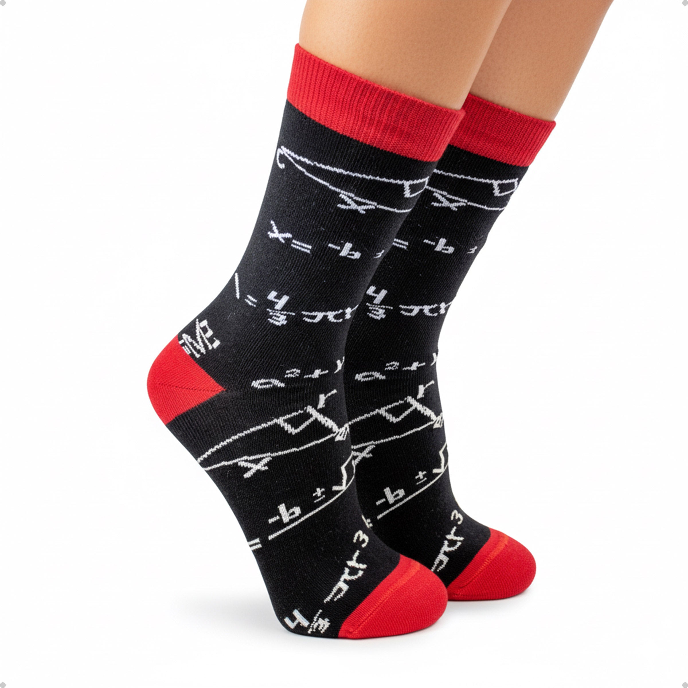 Meia Divertida Estampada Oddo Cano Longo Equação Matemática