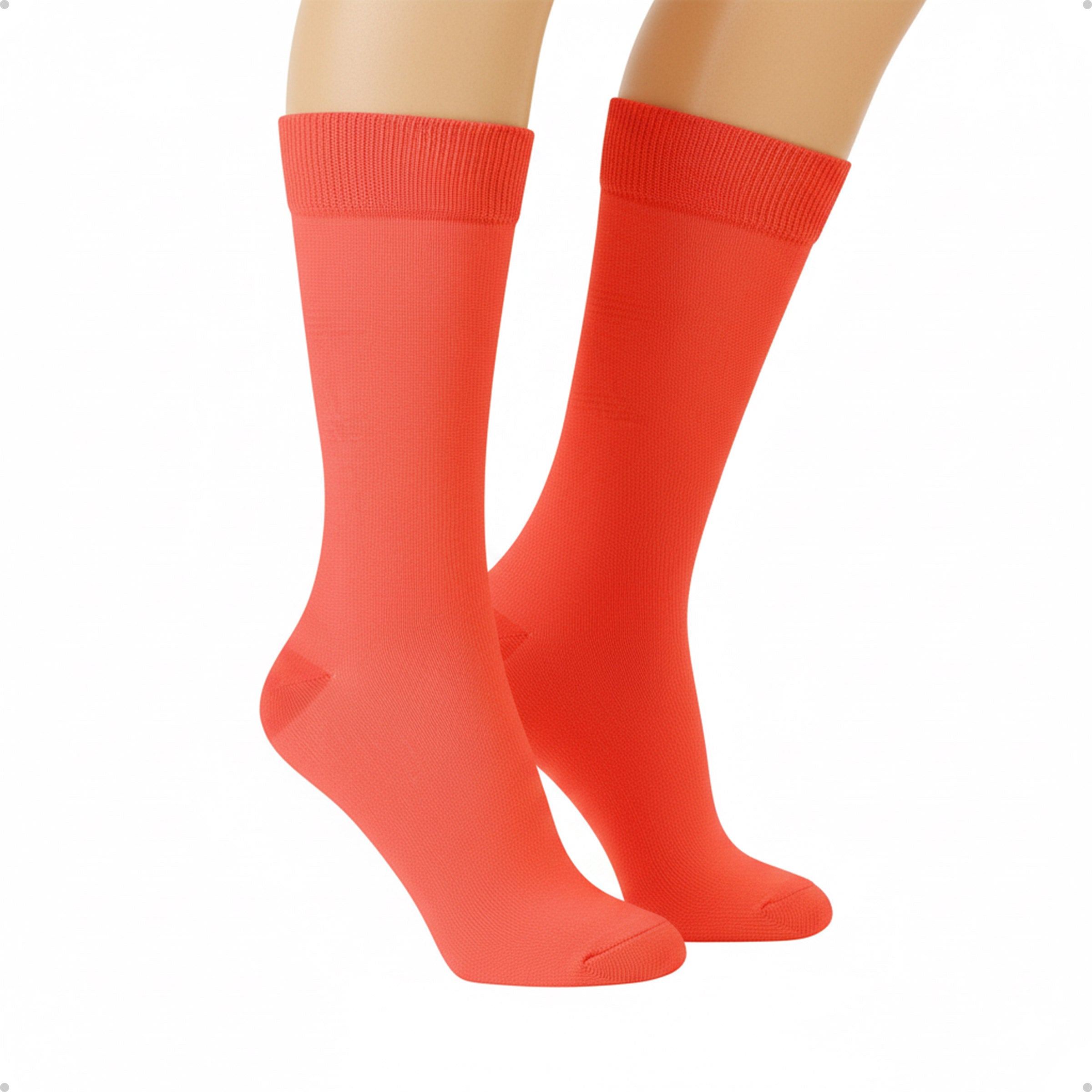 Meia Divertida Estampada Oddo Cano Longo Laranja Neon