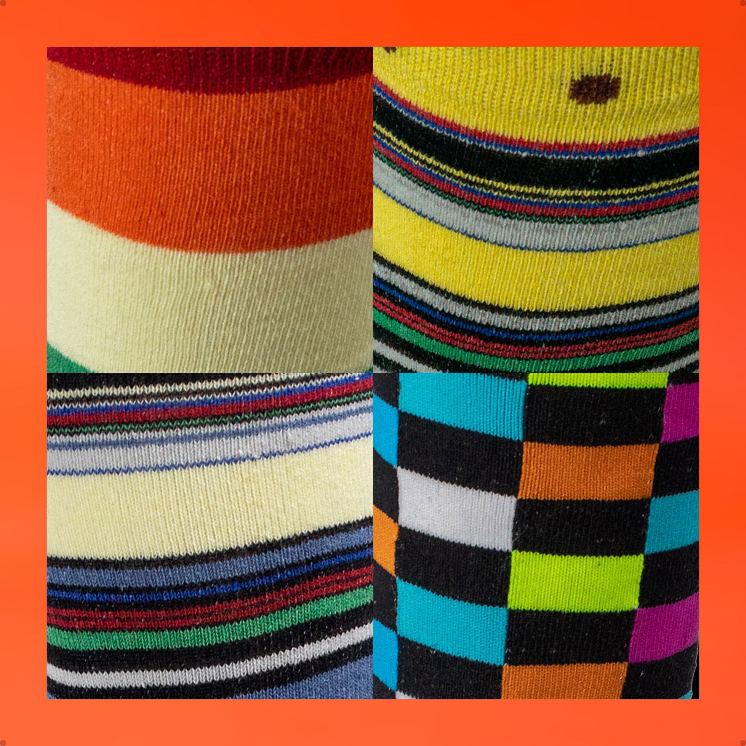 Kit 4 Meias Cano Alto Diversidade e Orgulho Bandeira Listras Xadrez Colorido