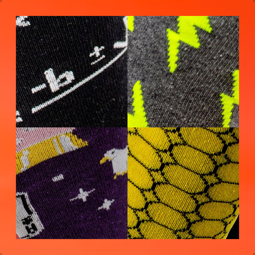 Kit 4 Meias Cano Alto Geek Matemática Raio Mágica Milho