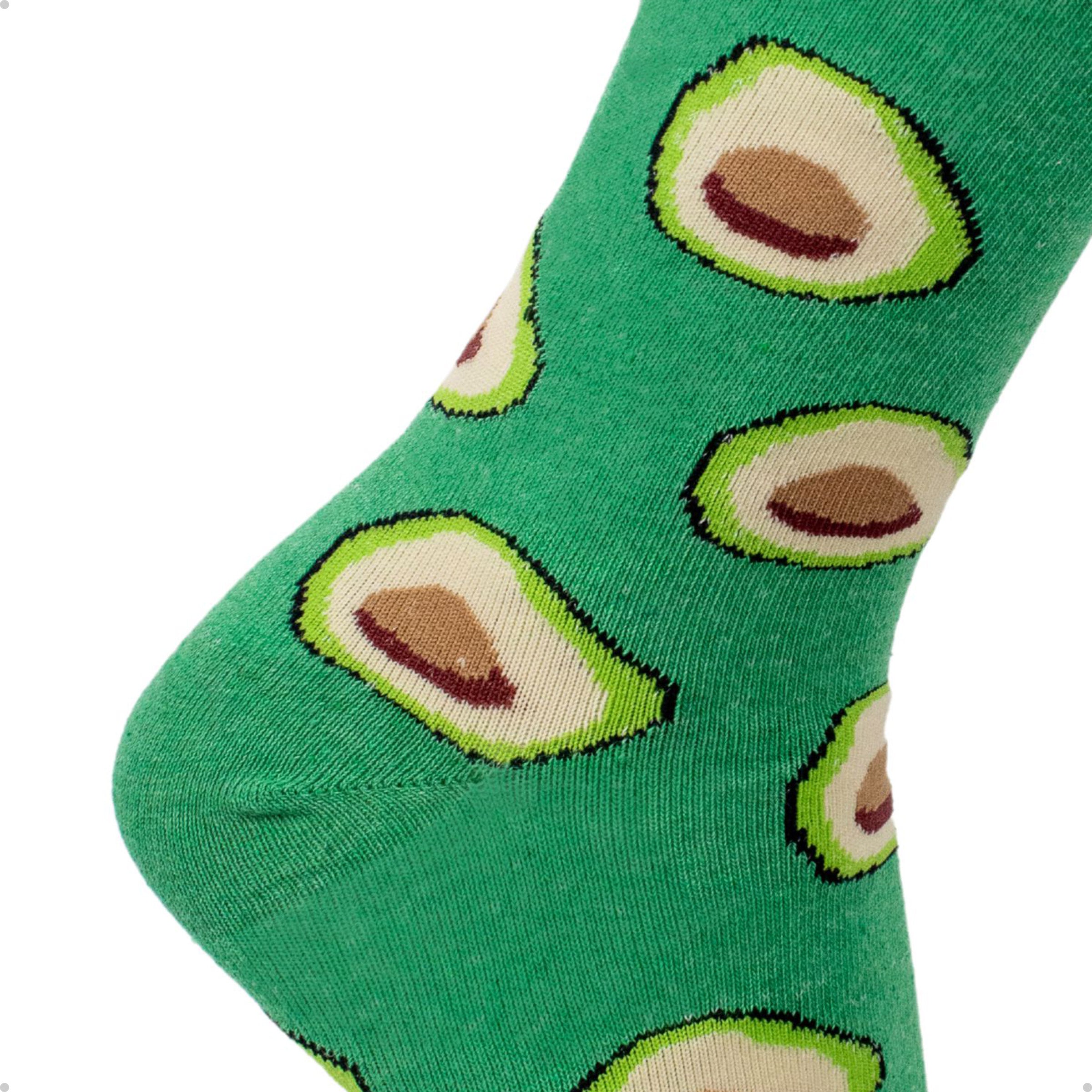 Meia Divertida Estampada Oddo Cano Longo Verde Abacate