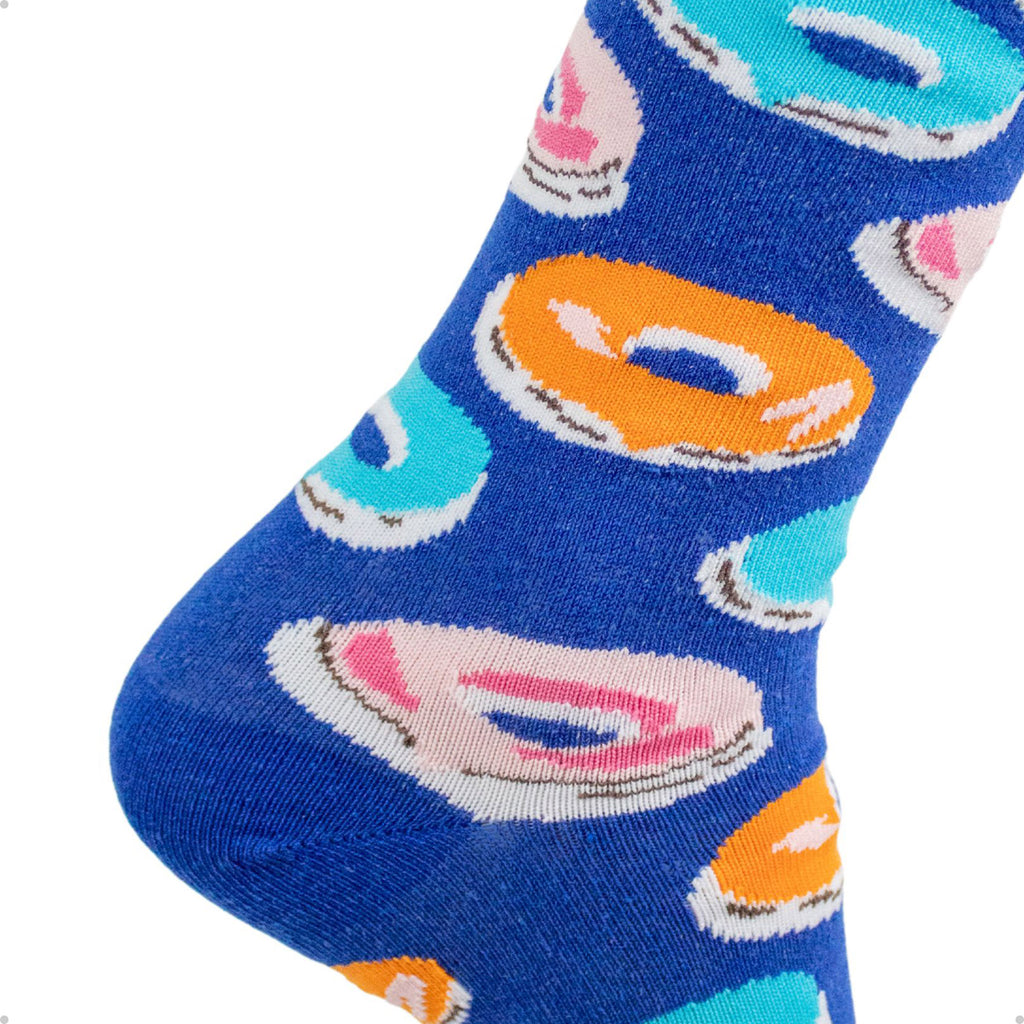 Meia Divertida Estampada Oddo Cano Longo Azul Royal Donut