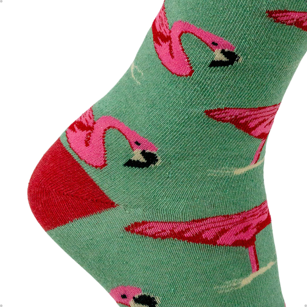 Meia Divertida Estampada Oddo Cano Longo Verde Flamingo