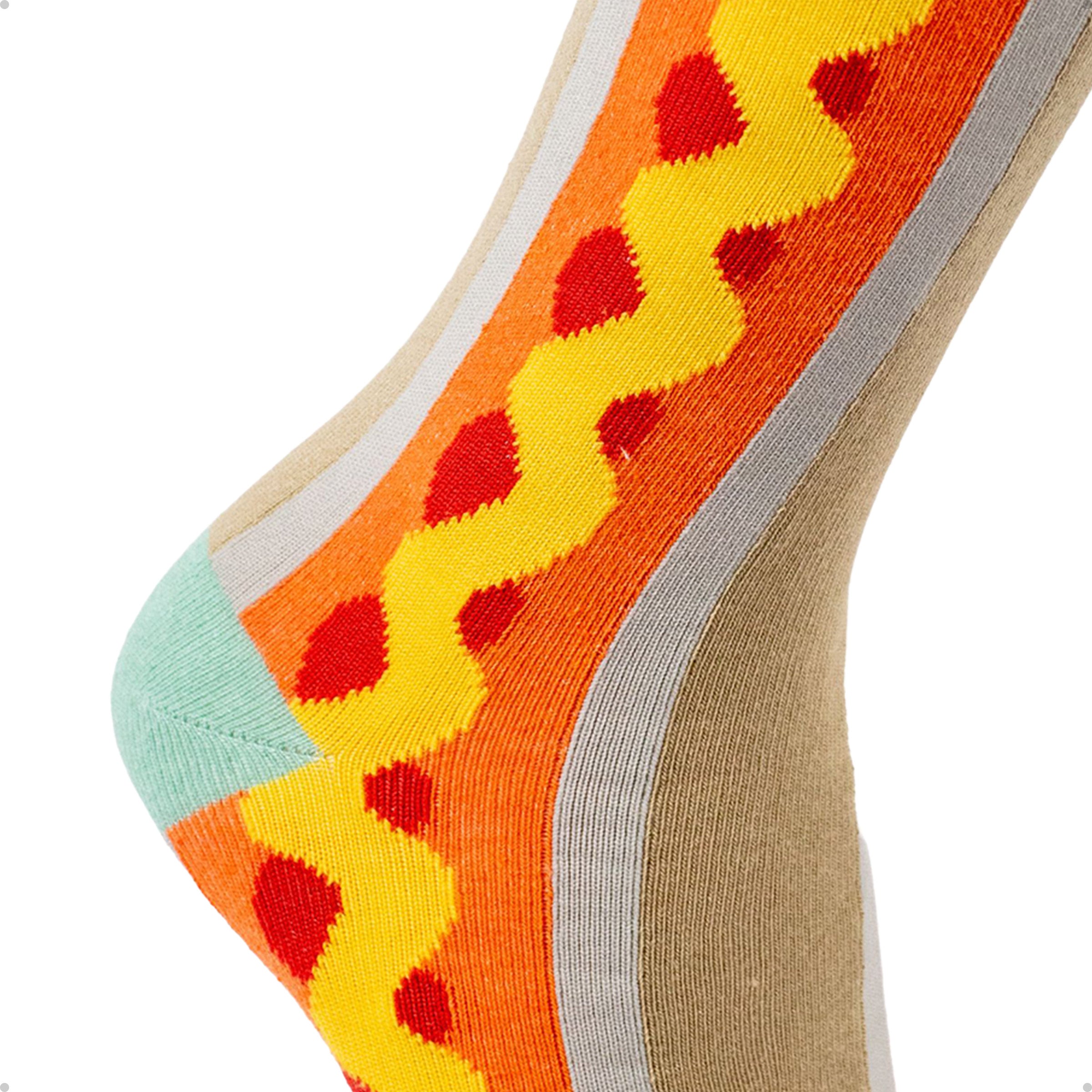 Meia Divertida Estampada Oddo Cano Longo Colorida Hotdog
