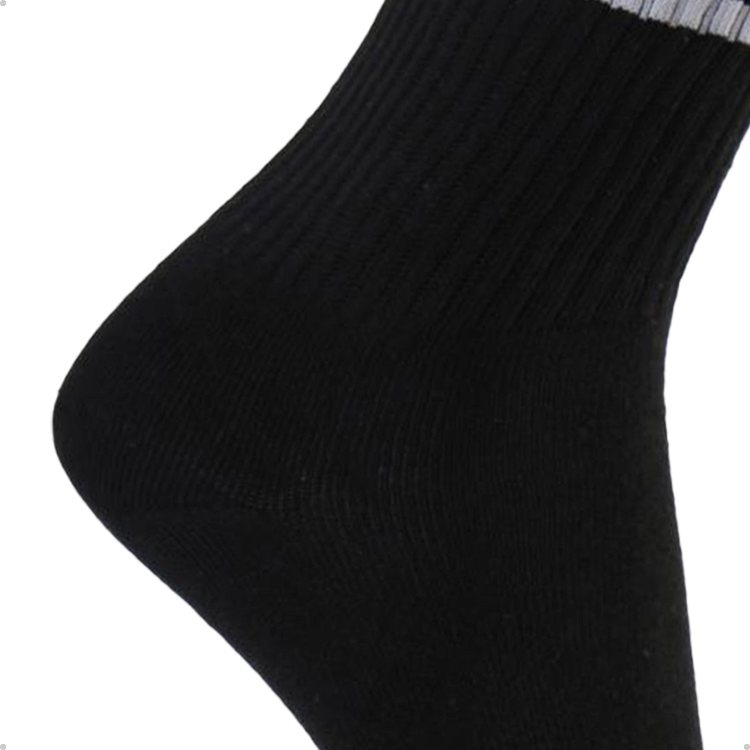 Meia Divertida Estampada Oddo Cano Longo Preta Uma Listra e Meia Branca