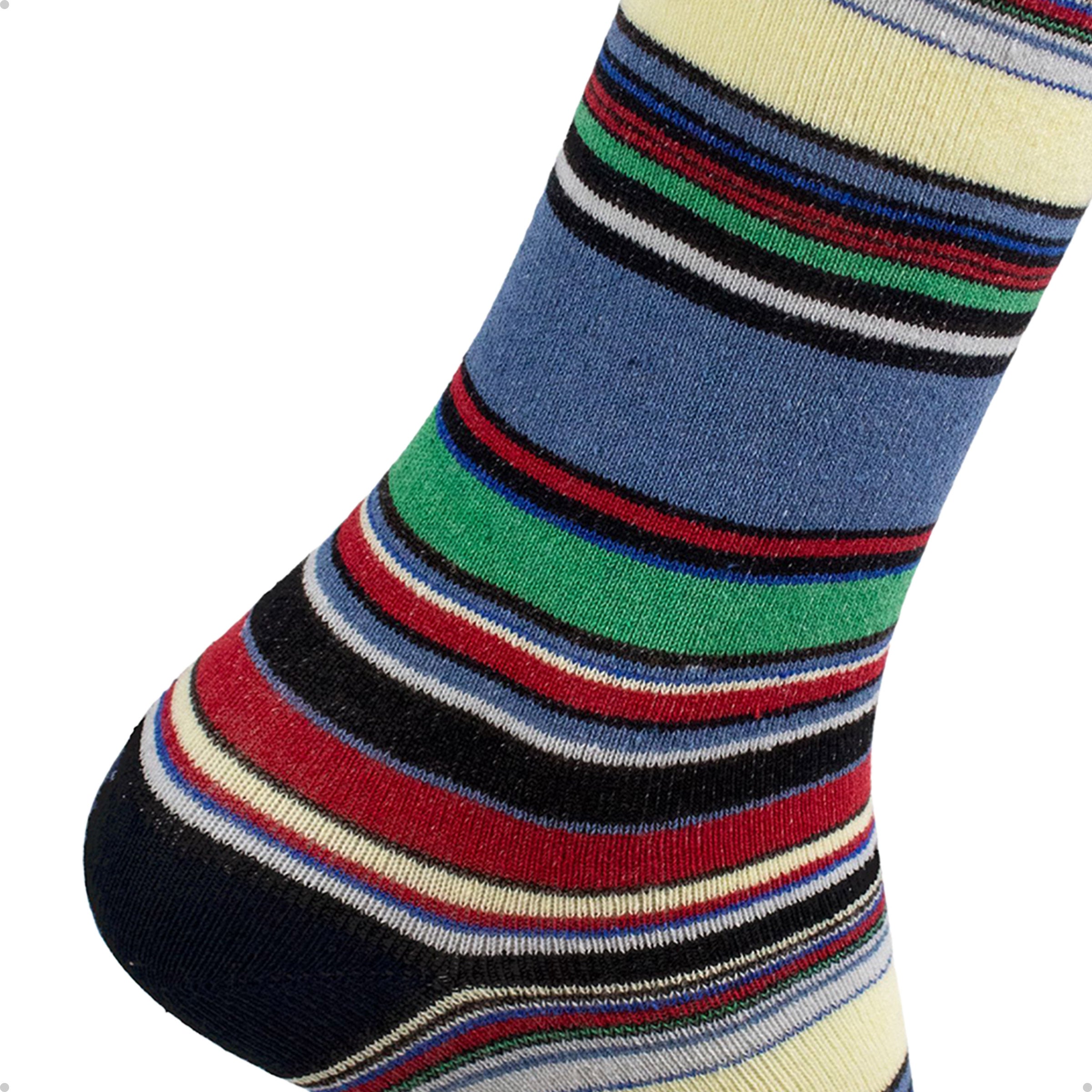 Meia Divertida Estampada Oddo Cano Longo Listras Coloridas Claras