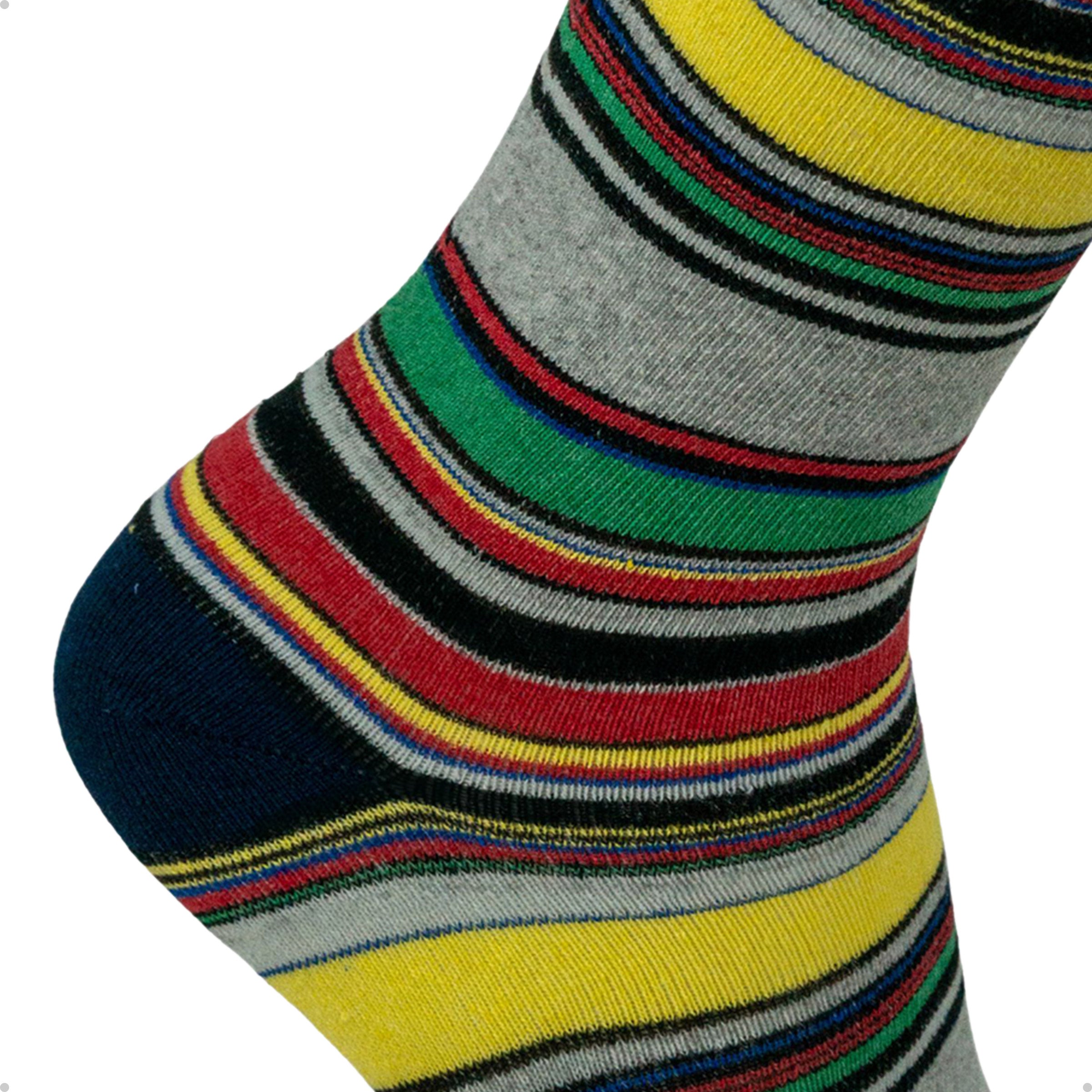 Meia Divertida Estampada Oddo Cano Longo Listras Coloridas