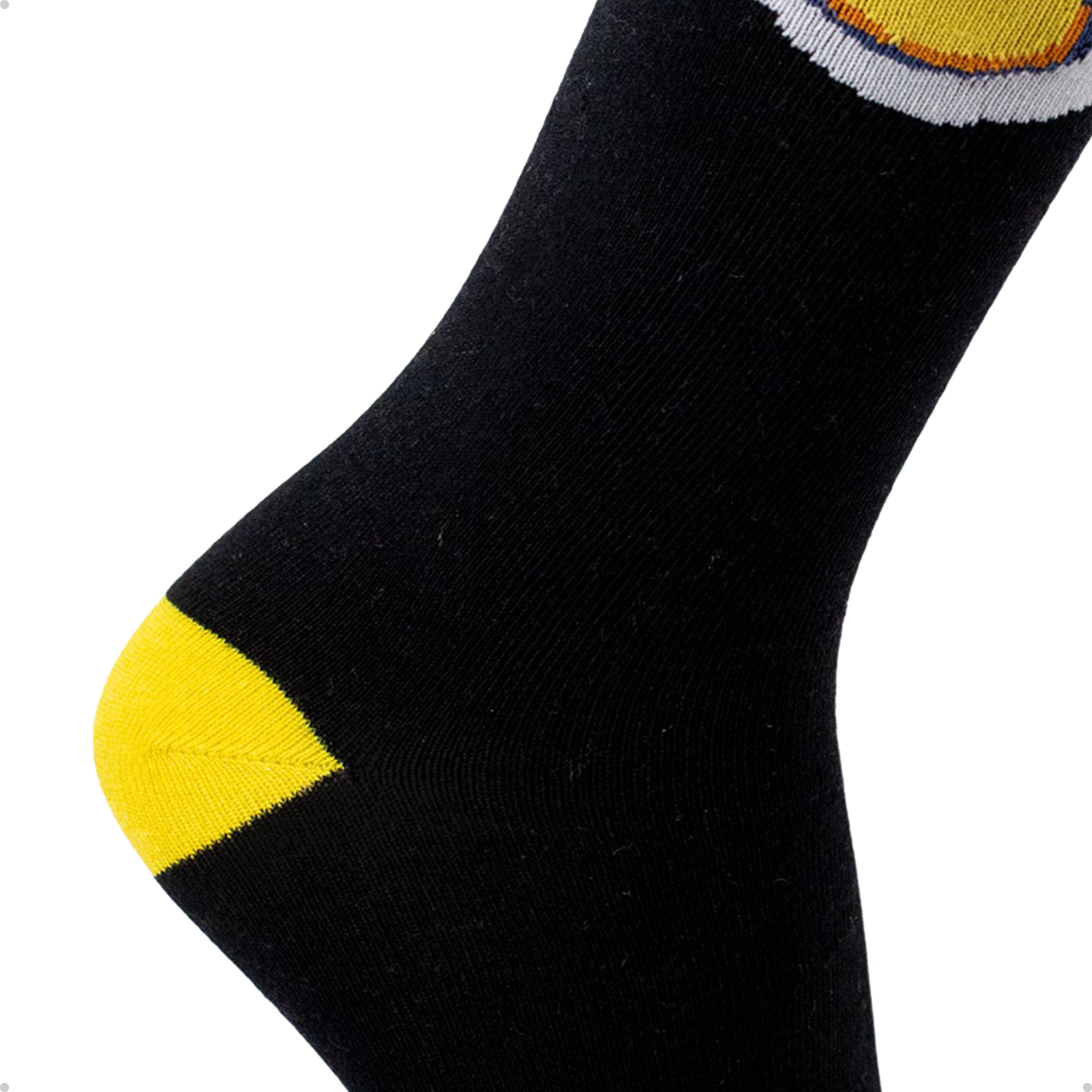 Meia Divertida Estampada Oddo Cano Longo Preto Ovo