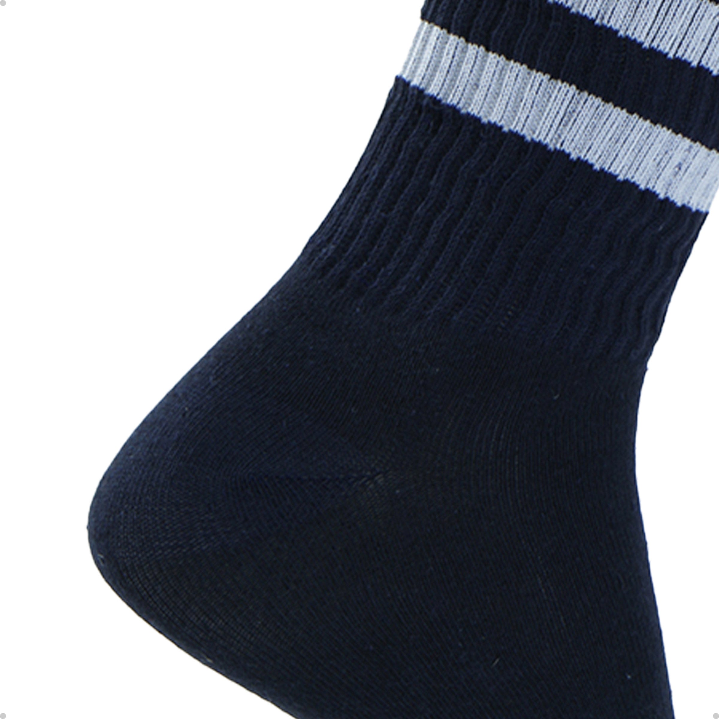 Meia Divertida Estampada Oddo Cano Longo Preta Duas Listras Brancas