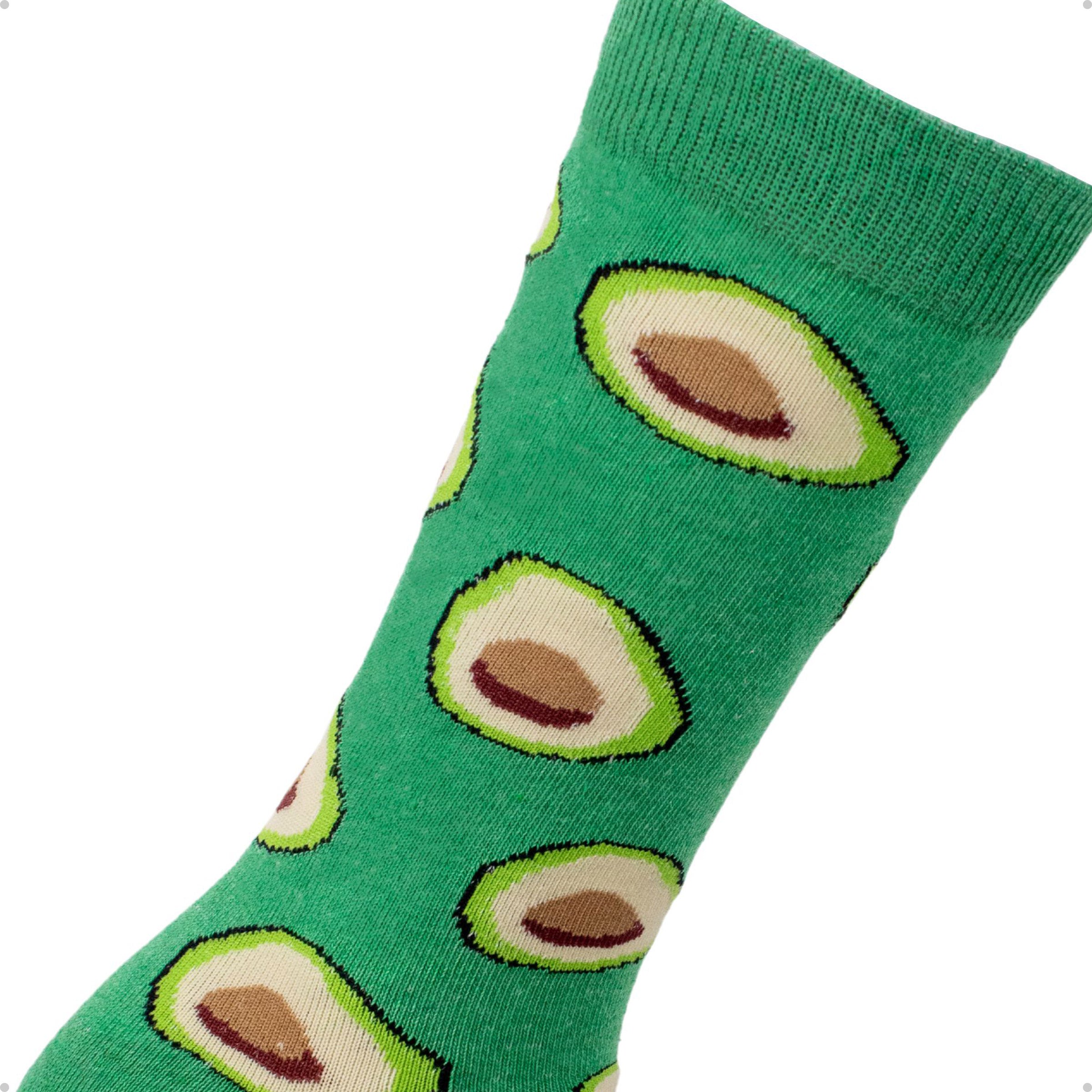 Meia Divertida Estampada Oddo Cano Longo Verde Abacate