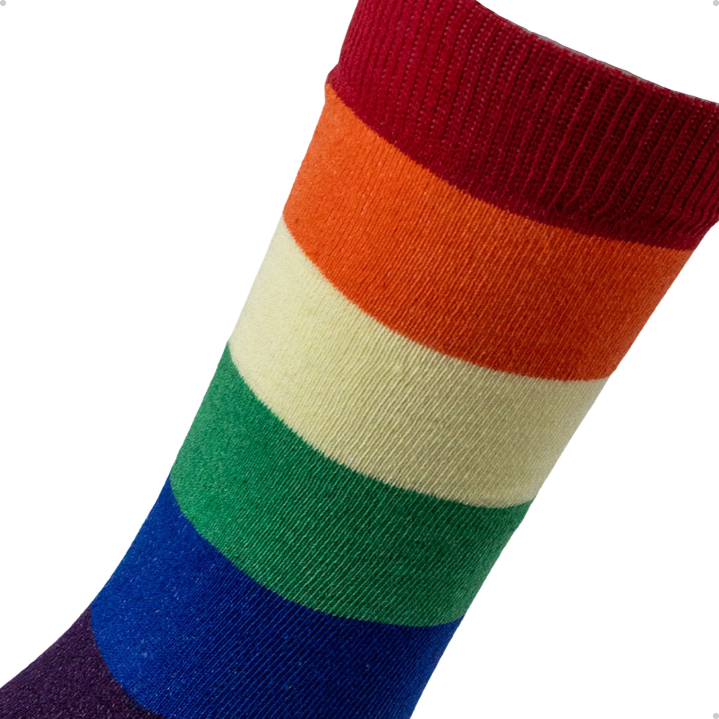 Meia Divertida Estampada Oddo Cano Longo Listrado Arco Iris LGBTQIA+