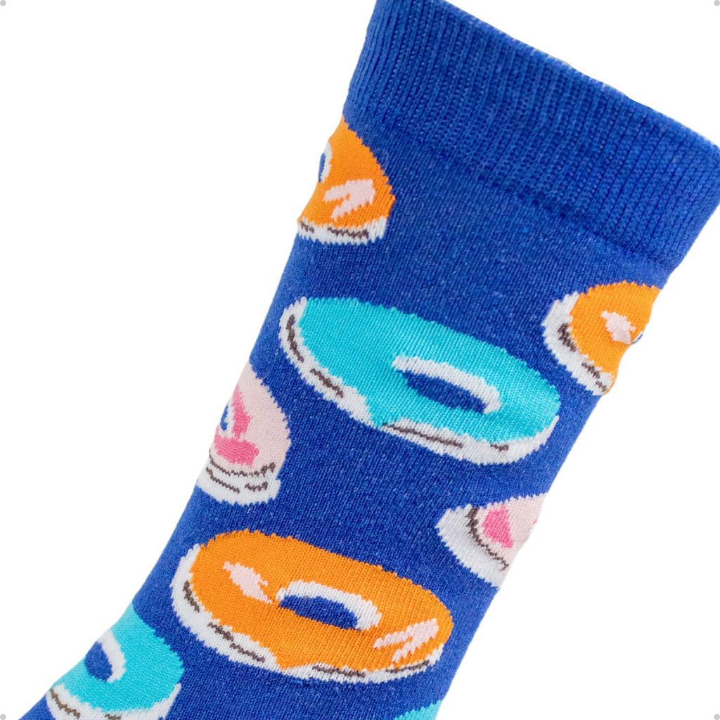 Meia Divertida Estampada Oddo Cano Longo Azul Royal Donut