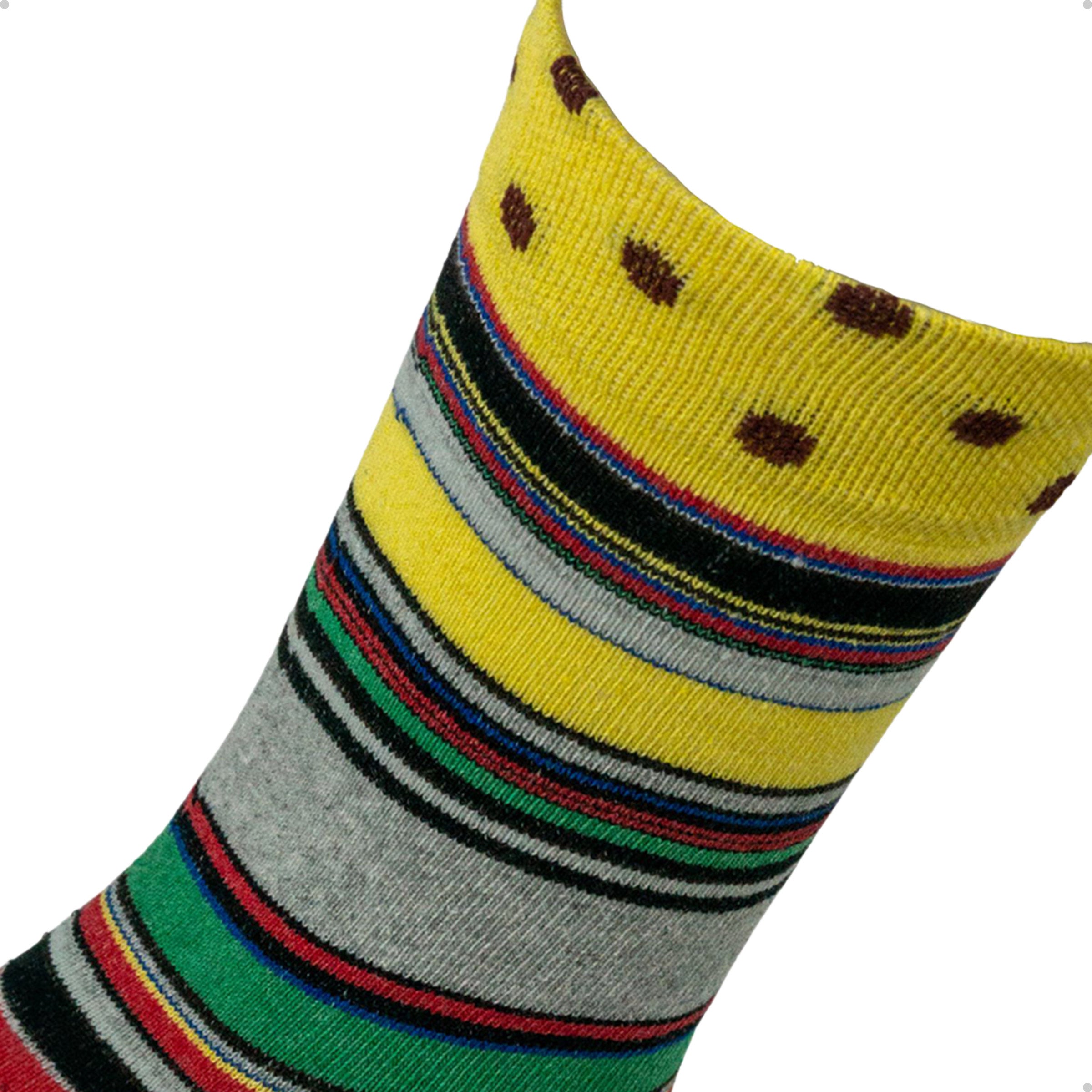 Meia Divertida Estampada Oddo Cano Longo Listras Coloridas
