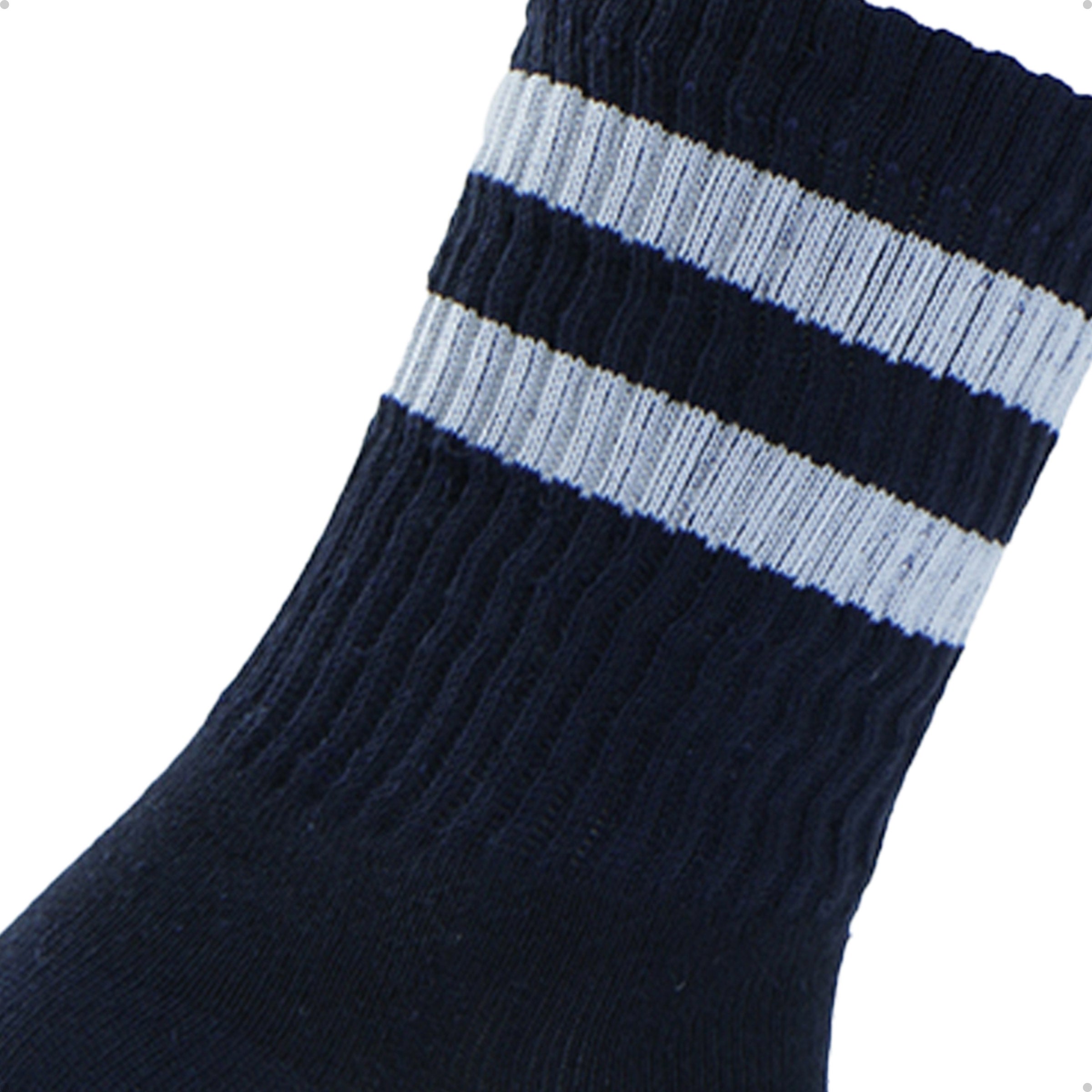 Meia Divertida Estampada Oddo Cano Longo Preta Duas Listras Brancas