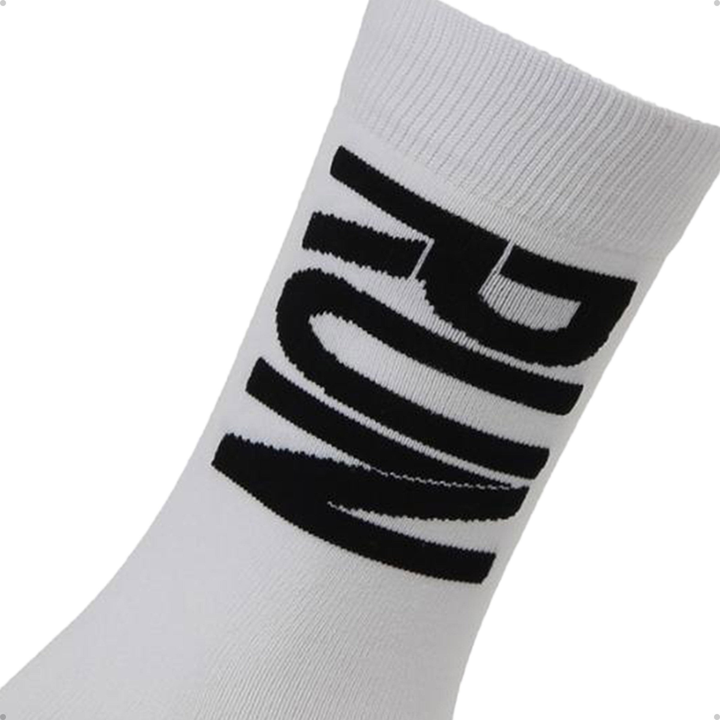 Meia Divertida Estampada Oddo Cano Longo Branca Run