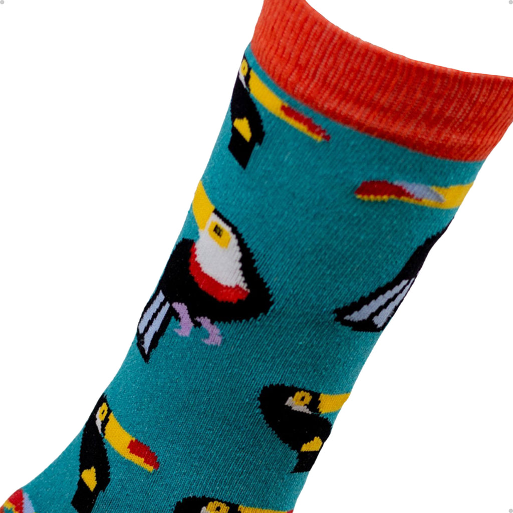 Meia Divertida Estampada Oddo Cano Longo Verde Tucano