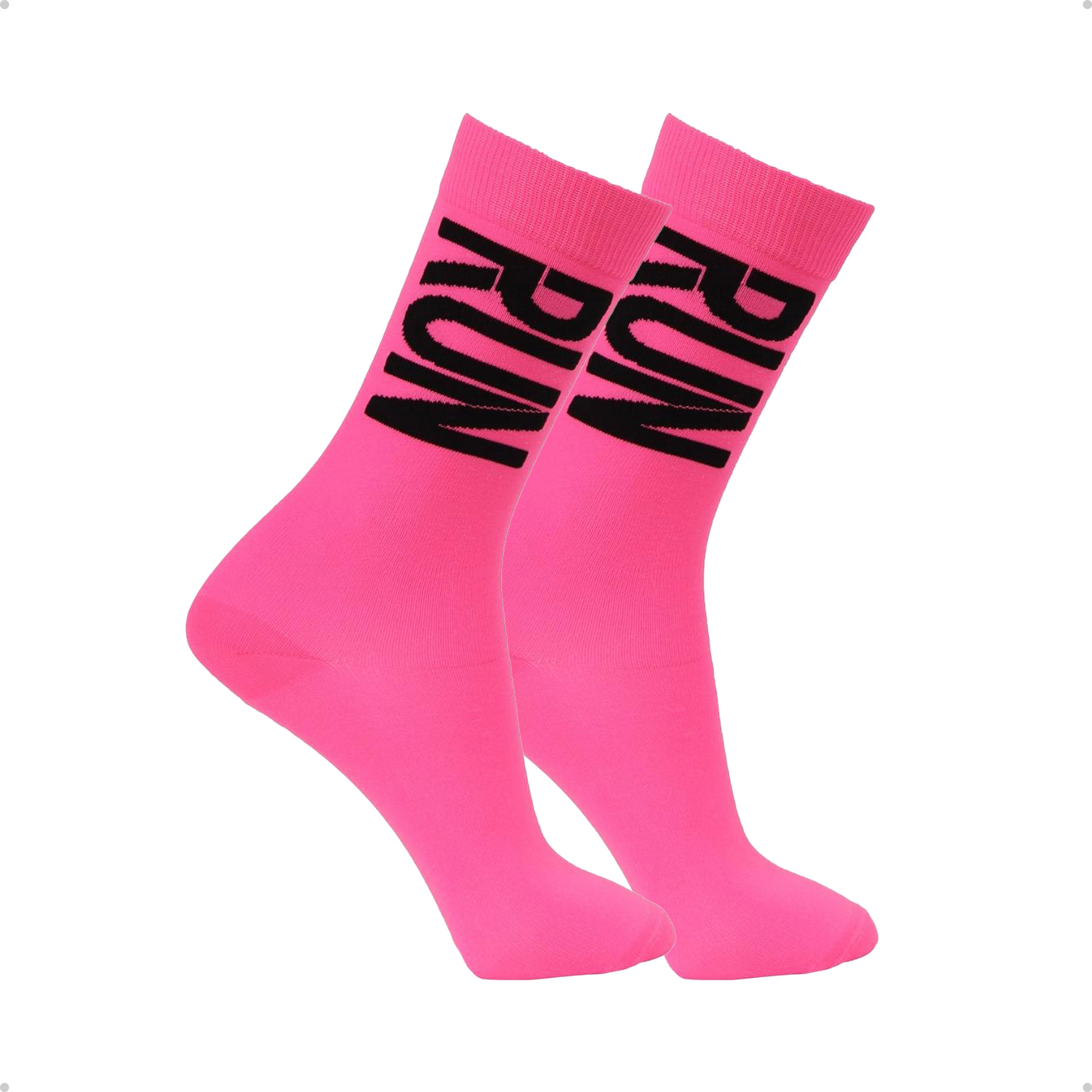 Meia Divertida Estampada Oddo Cano Longo Rosa Run