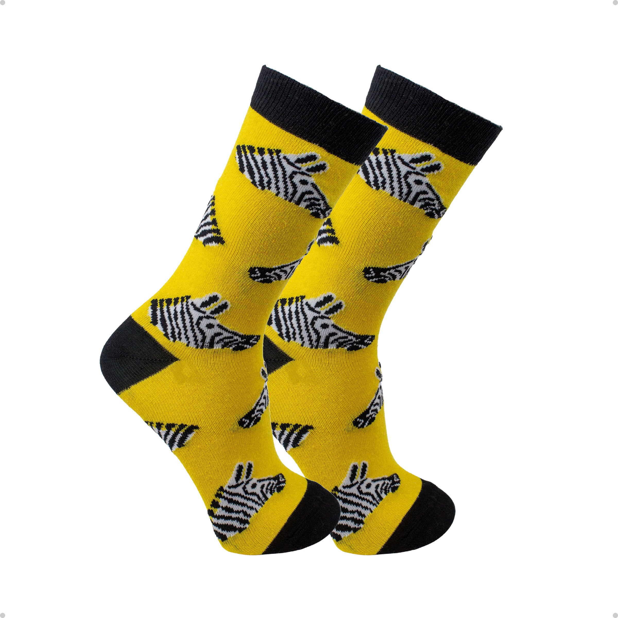 Meia Cano Alto Amarela Zebra