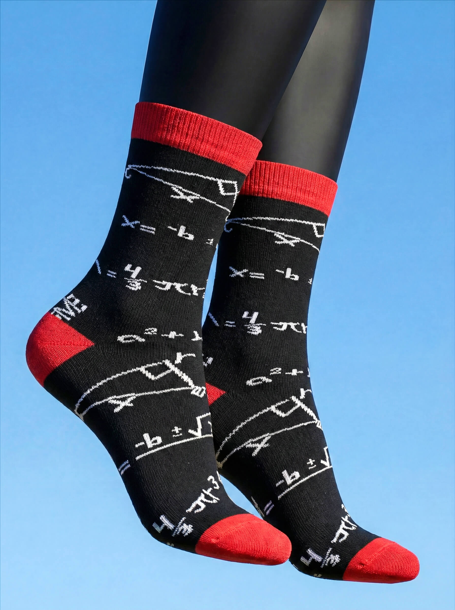 Meia Divertida Estampada Oddo Cano Longo Equação Matemática