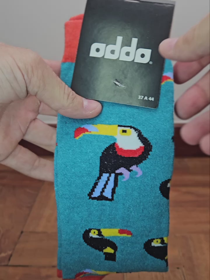 Meia Divertida Estampada Oddo Cano Longo Verde Tucano