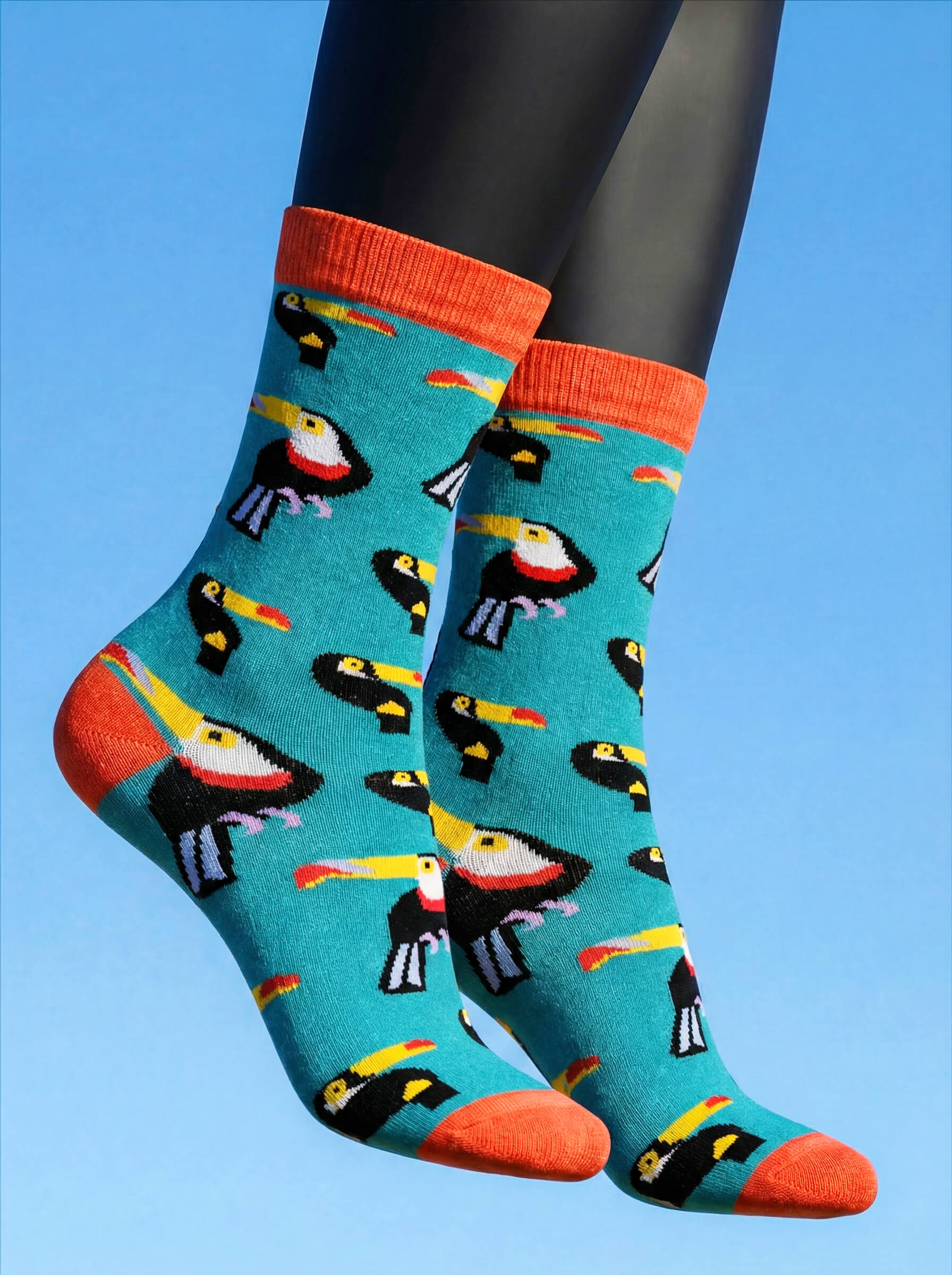 Meia Divertida Estampada Oddo Cano Longo Verde Tucano